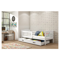 BMS Detská posteľ KUBUŠ 1 s úložným priestorom FARBA: Biela 80 x 160 cm, DOPLNKOVÁ FARBA: Biela