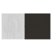 Rohová šatníková skriňa delbert 2 - bielená borovica/tmavo šedá