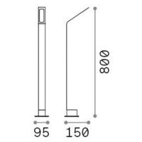 Ideal Lux Agos čierna 3 000 K výška 80 cm hliník