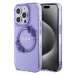 Guess PC/TPU Flowers Ring Glossy Logo MagSafe Zadný Kryt pre iPhone 15 Pro Max Purple