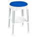 Stolička otočná, nastaviteľná výška, biela / modrá A0050401