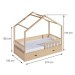 DL Detská drevená posteľ s úložným priestorom domček Wiktor 200x90 - borovica