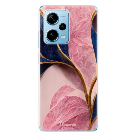 Odolné silikónové puzdro iSaprio - Pink Blue Leaves - Xiaomi Redmi Note 12 Pro+ 5G
