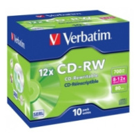 CD-RW VERBATIM Rewritable 700MB 12x jewel case (bal=10ks)