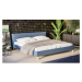 Modrá čalúnená dvojlôžková posteľ s roštom 200x200 cm Tina - Ropez