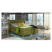 NABBI Barino 140 čalúnená manželská posteľ s úložným priestorom zelená