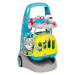 Zverolekársky vozík s kufríkom Veterinary Trolley Smoby pre plyšové mačiatko s 8 lekárskymi dopl