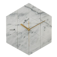 Nástenné hodiny KA5591WH, Karlsson, Marble Hexagon, 29cm