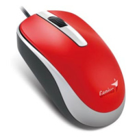 Genius Myš DX-120, 1200DPI, optická, 3tl., drátová USB, červená, standardní, univerzální