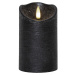 Čierna vosková LED sviečka Star Trading Flamme Rustic, výška 12,5 cm