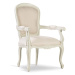 Estila Luxusná baroková jedálenská stolička M-Vintage z masívneho dreva bielej farby 96cm
