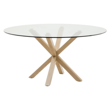 Okrúhly jedálenský stôl so sklenenou doskou ø 150 cm Argo – Kave Home