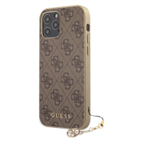 Puzdro Guess GUHCP12LGF4GBR na Apple iPhone 12 Pro Max 4G Charms hnedé