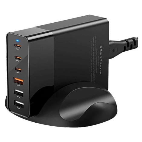 Nabíjačka Wall charger Blitzwolf BW-S25, 75W, 3x USB + 3x USB-C (black)