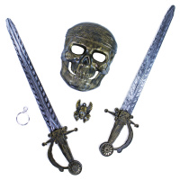 Pirátska súprava s maskou a 2 mečmi