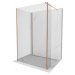 Mexen Kioto, sprchový kút typ Walk-in Walk-in 140 x 85 x 30 cm, 8mm číre sklo, profil ružové zla