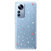 Odolné silikónové puzdro iSaprio - Abstract Triangles 02 - white - Xiaomi 12 Pro