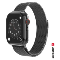 SWISSTEN remienok Milánsky ťah pre Apple Watch 38-40 mm čierny