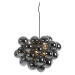 Dizajnová závesná lampa čierna s dymovým sklom 8-svetiel - Uvas