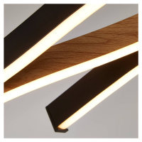 LED závesné svietidlo Swirl čierna/drevo