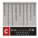 Standard LED spojovacia vianoč. reťaz – cencúle, 2,5 m, vonkajšia, 6500K (EMOS)