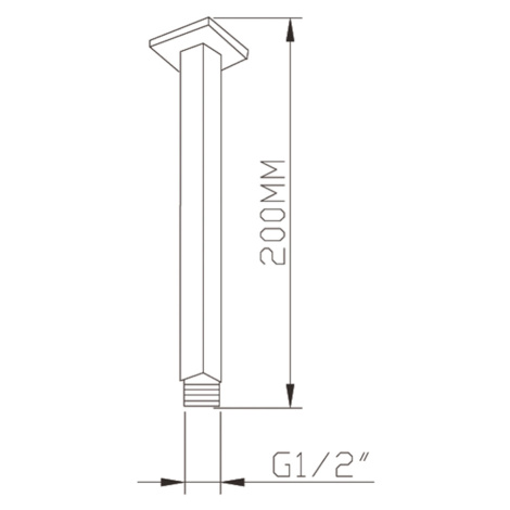Sapho Sapho, Sprchové stropné ramienko, hranaté, 200mm, chróm, 1205-07