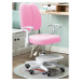 KONDELA Anais detská stolička s podnožkou a trakmi ružová / biela
