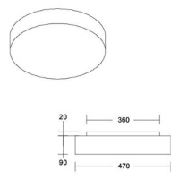 Stropné svietidlo BRUMBERG LED Celtis Maxi, 3 000 K, svetlosivé