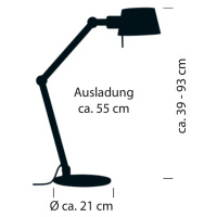 Stolná lampa Medo, piesková farba, výška 93 cm, E27