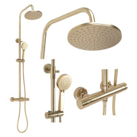 Sprchový set s termostatem Rea Parot zlatý - ruční a dešťová sprcha