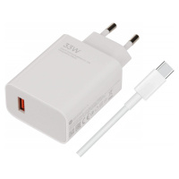 Xiaomi Cestovná Nabíjačka USB-A 33W + USB-C kábel, Biely (Bulk)