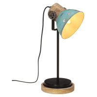 vidaXL Stolová lampa 25 W šmuhovaná modrá 17x17x50 cm E27