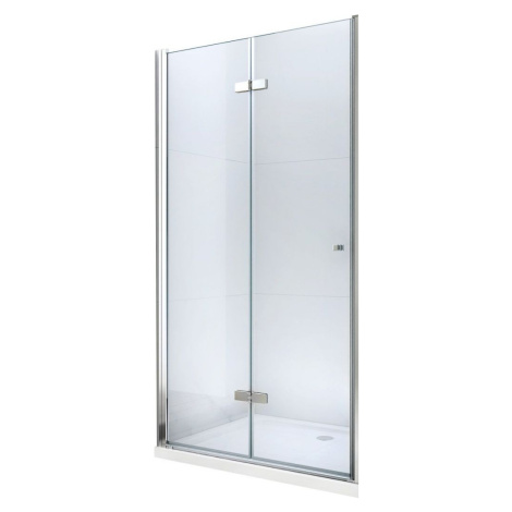 MEXEN - Lima skladacie sprchové dvere 100 cm, transparent, chróm sa stenovým profilom 856-100-00