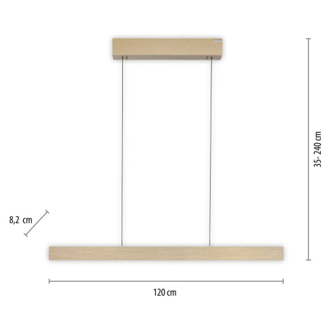 PURE E-Motion LED závesné svietidlo trám CCT zlatá