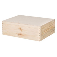 Drevený box s vekom 40 x 30 x 14 cm bez rukoväte