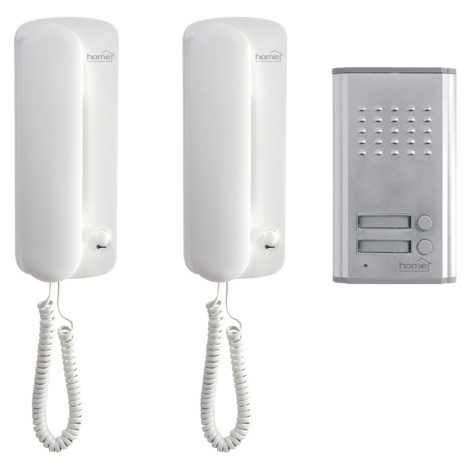 telefón domáci 2x + 1x komunikátor DP 012 biela/strieborná (SOMOGYI)