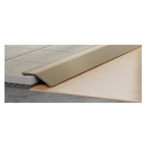 Lišta prechodová "zkosená" Havos chróm, hliník elox, dĺžka 90 cm, výška hrany 8 mm, LPZ3ALE90