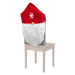 Škandinávska vianočná dekorácia na stoličku s manom (50 x 60 cm) - červená/sivá