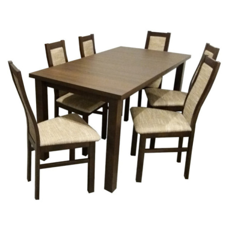 Agáta - Set 6x stolička, 1x stôl + rozklad (wenge/berlin 03)