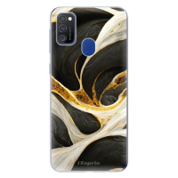 Odolné silikónové puzdro iSaprio - Black and Gold - Samsung Galaxy M21