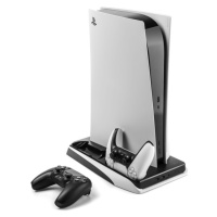 Multifunkčná stanica FIXED pre PlayStation 5 s chladením a nabíjaním pre dva ovládače DualSense,