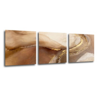 Impresi Obraz Abstrakt zlatý mramor - 90 x 30 cm (3 dielny)