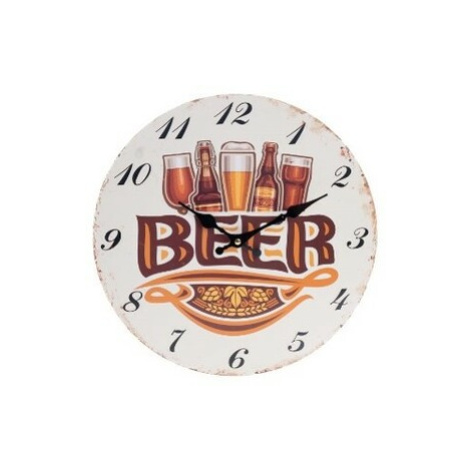 Nástenné hodiny Beer, pr. 34 cm, drevo