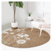 Svetlohnedý prateľný okrúhly koberec vhodný pre robotické vysávače ø 80 cm Comfort – Mila Home