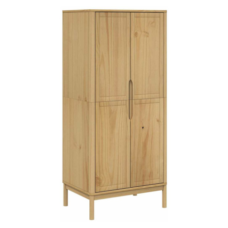 vidaXL Šatník FLORO voskovohnedý 77x53x171 cm borovicový masív
