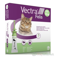VECTRA Felis spot-on pre mačky (0,6-10 kg) roztok na kožu (aplikátor-zelený) 3x0,9 ml