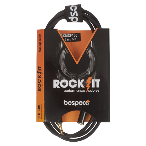 Bespeco ROCKIT Stereo Cable Jack 3,5 TRS M - Jack 3,5 TRS F 1,5 m