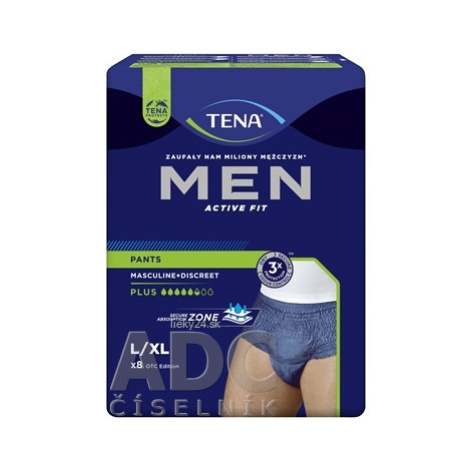 TENA Men Pants Plus Blue L/XL naťahovacie inkontinenčné nohavičky pre mužov 8 ks