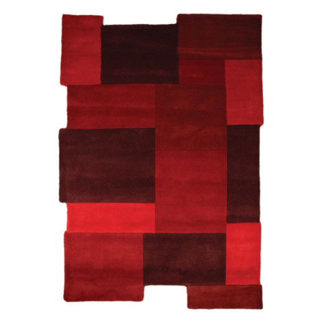 Ručne všívaný kusový koberec Abstract Collage Red Rozmery koberca: 150x240 Flair Rugs