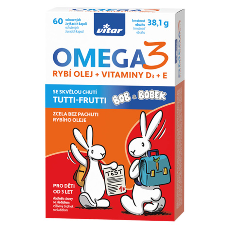VITAR Kids omega 3 + vitamín D + vitamín E 60 kapsúl Vitar Veteriane